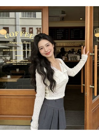 【現貨區】若隱若現蕾絲針織