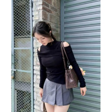 不規則假兩件層次感上衣