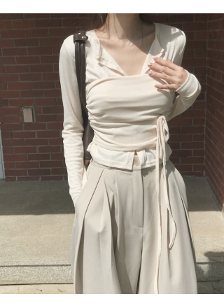 萬用層次穿搭！褶皺真兩件套裝 (3 Color)